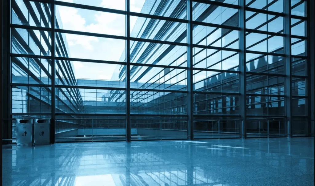 Custom profile plastic extrusions used for glazing channels and thermal barriers in commercial curtain wall systems.